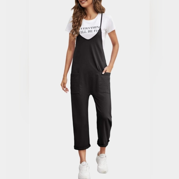 Black Overall Jumpsuit - Picture 2 of 4